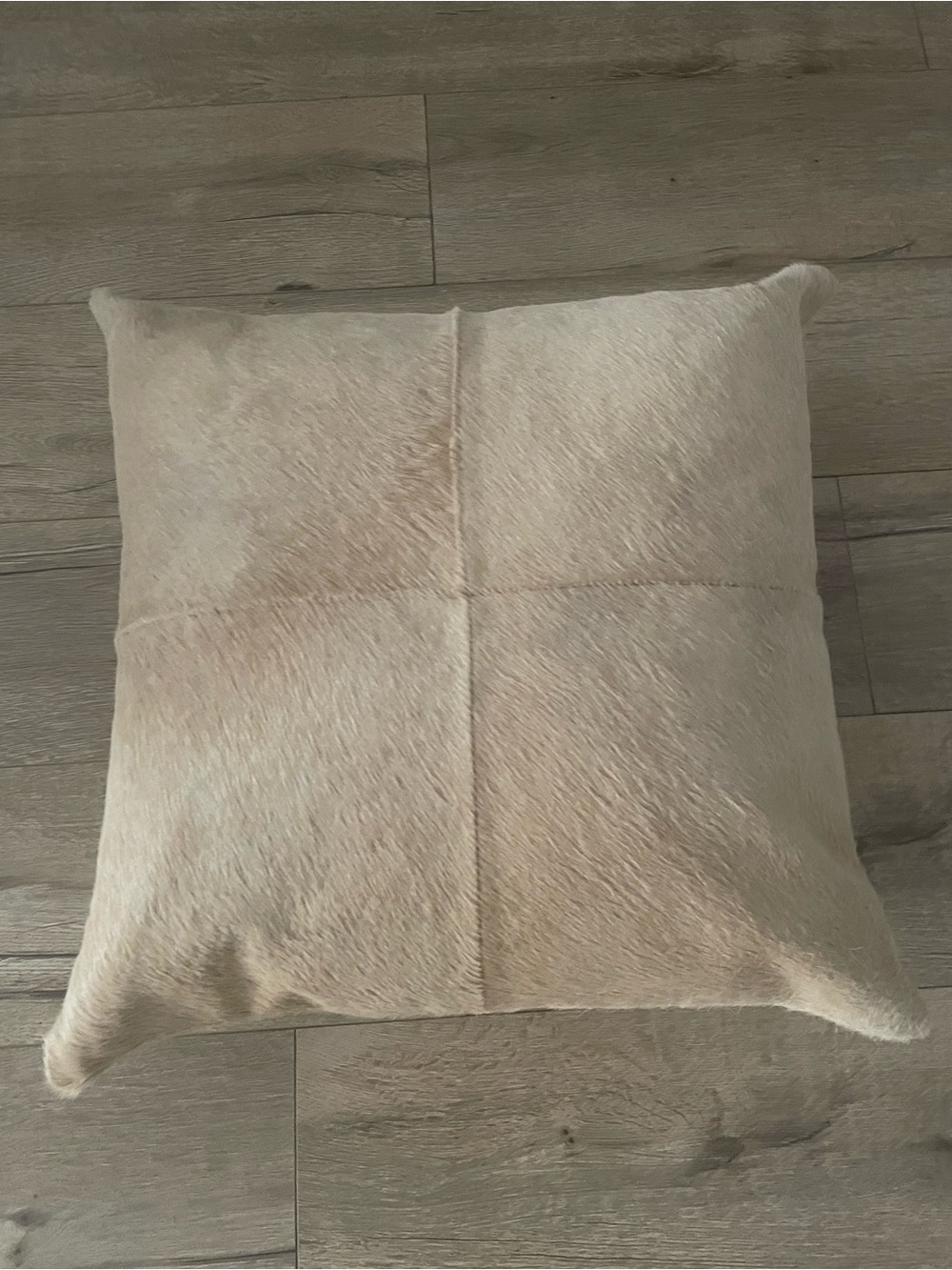 Restoration Hardware Cream Cowhide Accent Pillow